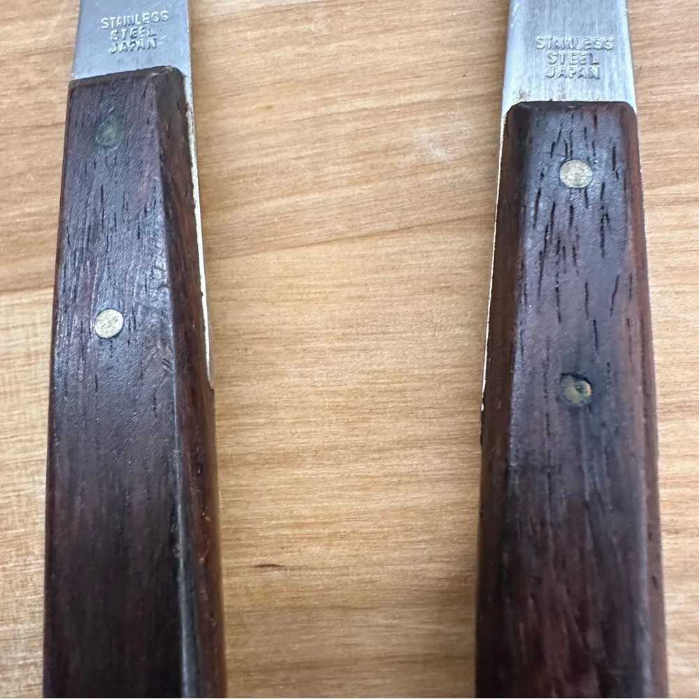 MCM Stainless Serving Set-Long Wood Handles- Japan